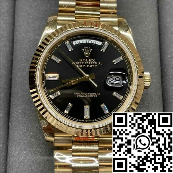 z5337727466213 06167a617330b4815926e50720ee2884 Rolex Day Date 40 M228238 -0004 Black Diamond Dial 1:1 Best Edition GM Factory V3 Counterweight Version