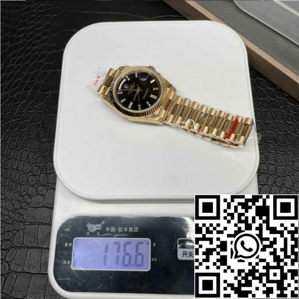 z5337729260368 39d5c0c97420624b67c20e0a6b7b6383 Rolex Day Date 40 M228238 -0004 Zwarte Diamanten Wijzerplaat 1:1 Beste Editie GM Fabriek V3 Tegengewicht Versie