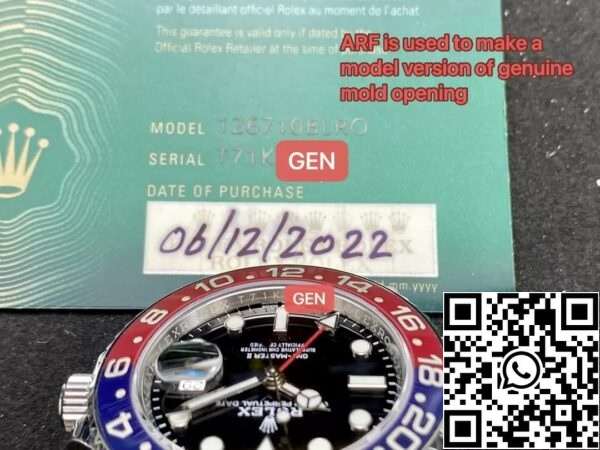 z5348235695011 7171fc33bc763a4395c87f7bc469941d Rolex GMT Master II M126710BLRO-0001 Pepsi 1:1 Best Edition from AR Factory V3 Aggiornamento