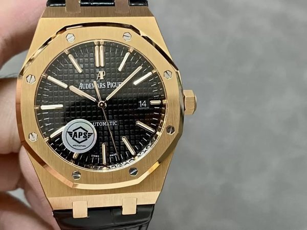 z5348237989357 db3569bf083d3b2979375705ca1e3611 Audemars Piguet Royal Oak 15400OR.OO.D002CR.01 APS Factory V3 1:1 Best Edition Quadrante nero