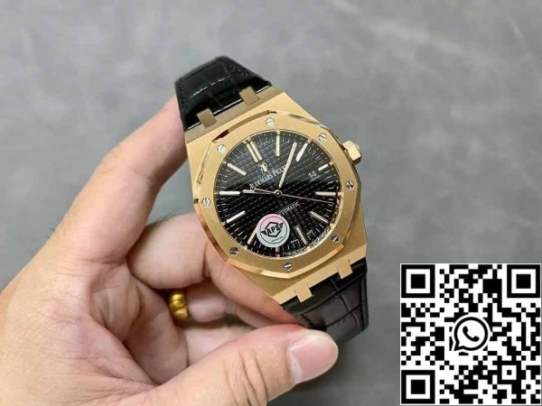 z5348238248872 016ea07aae9b89707eb0945066c0e3e3 Audemars Piguet Royal Oak 15400OR.OO.D002CR.01 APS Factory V3 1:1 Best Edition Esfera negra