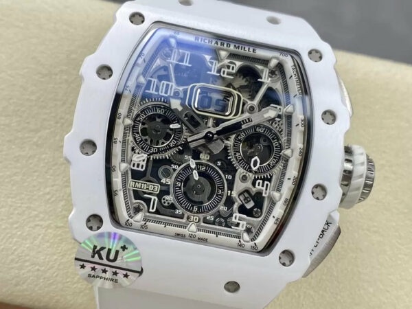 z5348306792122 fe7827b84045212c5cb07d25a78b64 Richard Mille RM11-03 Best Edition KU+ Factory [KV - V5] Version White Carbon