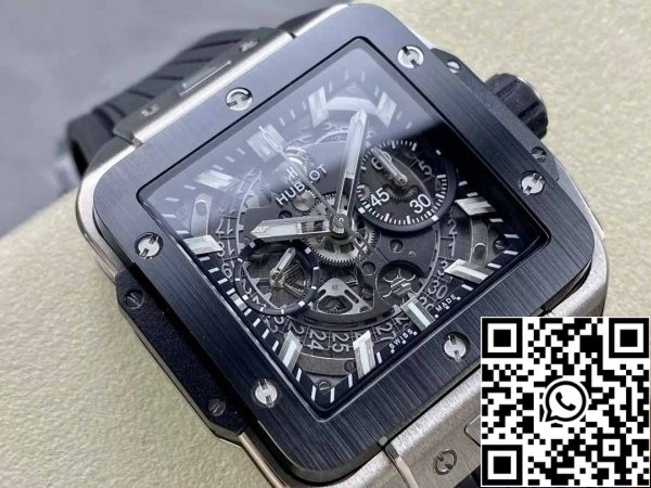 z5348940362171 9ca6bdd365b6c2f2f3ac7719f8964f17 Hublot SQUARE BANG UNICO 821.NM.0170.RX 1:1 Best Edition BBF Fabriek Zwarte Bezel