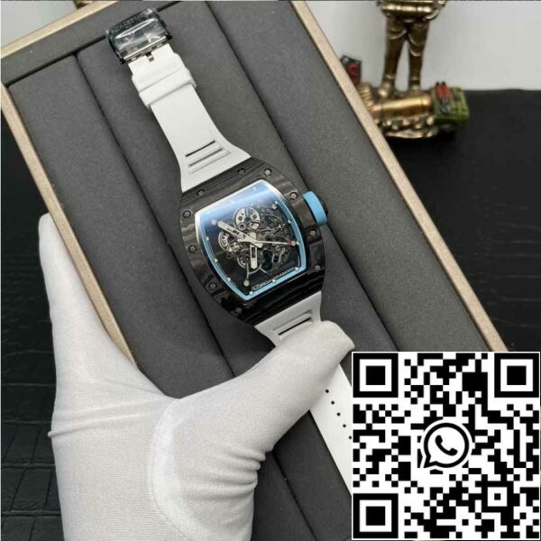 z535848848616161607 a0965f926d2c51b51bcf1ac6077bd45d7e3 RICHARD MILLE RM055 NTPT من ألياف الكربون 1:1 أفضل إصدار مصنع BBR [V3] حزام مطاطي أبيض