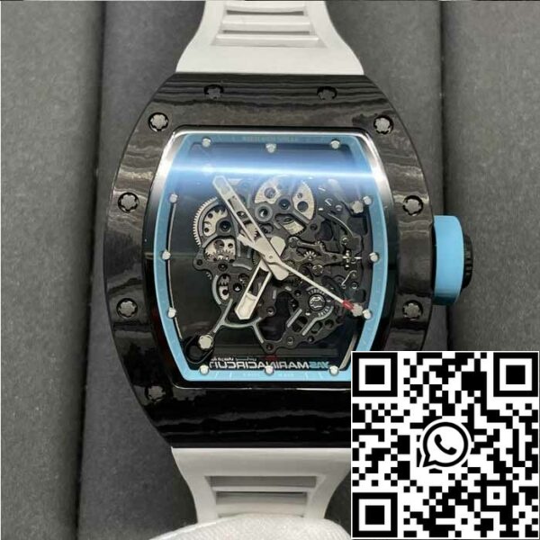 z535848848630696912 0cd56929b1f0d4d4bdc6239c6a15a46bc5 RICHARD MILLE RM055 NTPT من ألياف الكربون 1:1 أفضل إصدار مصنع BBR [V3] حزام مطاطي أبيض