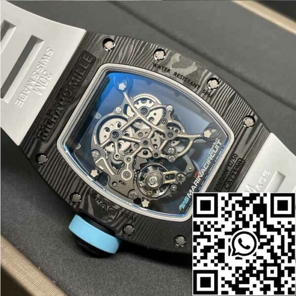 z5358487447583 8dff60a01bf6c56feee6d3801e55b917 RICHARD MILLE RM055 NTPT Kolfiber 1:1 Best Edition BBR Factory [V3] Vit gummirem