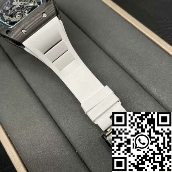 z5358487602608 74ea90716f4acf0985bdcc868317ae96 RICHARD MILLE RM055 NTPT Carbon Fiber 1:1 Best Edition BBR Factory [V3] White Rubber Strap