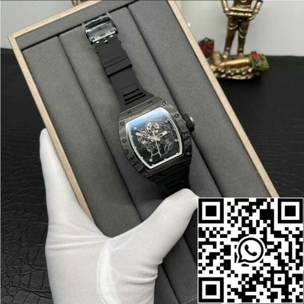 z535848487847332 3b5358487847332 3b69db63df2f3ace3ace379e5f934ec84227 RICHARD MILLE RM055 NTPT من ألياف الكربون 1:1 أفضل إصدار مصنع BBR [V3] حزام مطاطي أسود