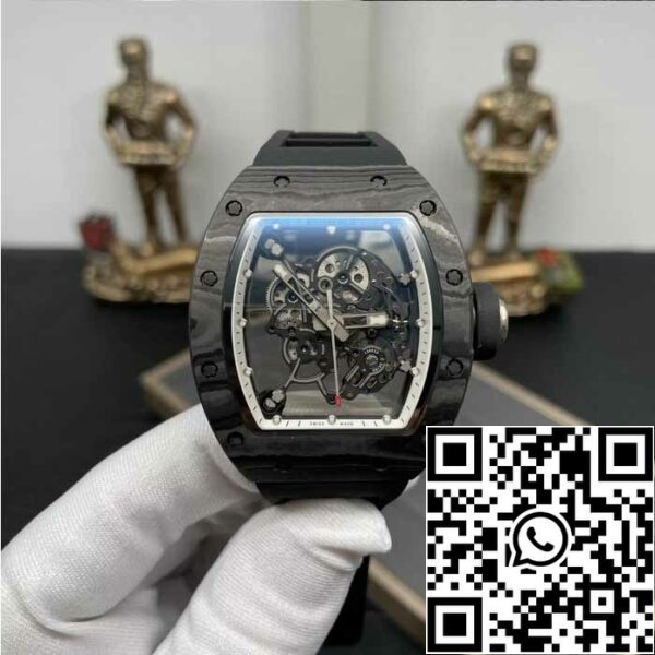 z5358484883832020395 d78e65edcb6457d9d9da32804f2a006c3 RICHARD MILLE RM055 NTPT من ألياف الكربون 1:1 أفضل إصدار مصنع BBR [V3] حزام مطاطي أسود