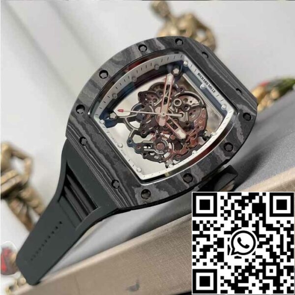 z5358488488454683 4111ee3e3e41f41fb7b7fb98b98cc1e9ef6a43aa71 RICHARD MILLE RM055 NTPT من ألياف الكربون 1:1 أفضل إصدار مصنع BBR [V3] حزام مطاطي أسود