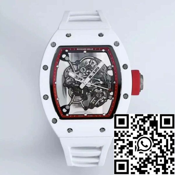 z5358489152572 0004425572aa4d4e8fa057d0652ff2ae RICHARD MILLE RM055 Caz ceramic 1:1 Best Edition BBR Factory [V3] Curea de cauciuc alb