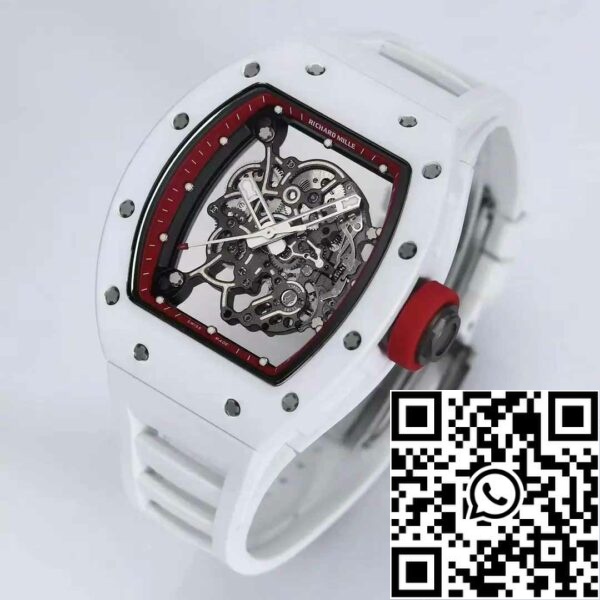 z5358489319061 1ad1835dad4f1f44ce7d16acfcdc51a8 RICHARD MILLE RM055 Caz ceramic 1:1 Best Edition BBR Factory [V3] Curea de cauciuc alb