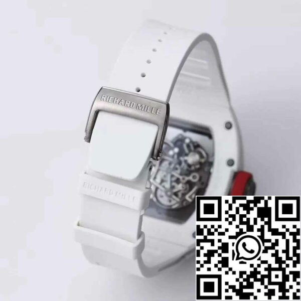 z5358489798529 813961dda084bddc86c94380238d9b8f RICHARD MILLE RM055 Κεραμική θήκη 1:1 Best Edition BBR Factory [V3] Λευκό λουράκι από καουτσούκ