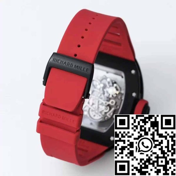 z5358491655489 2fe016a9f6f5c8e56ca87cb298197fcd BBR Factory [V3] RICHARD MILLE RM055 RM-055 Schwarzes Keramikgehäuse Rotes Kautschukarmband