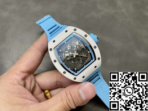 z5358492016144 63e8ca2903ec1f868f1a1f1ae1ad4518 RICHARD MILLE RM055 Ceramic case 1:1 Best Edition BBR Factory [V3] Blue Rubber Strap