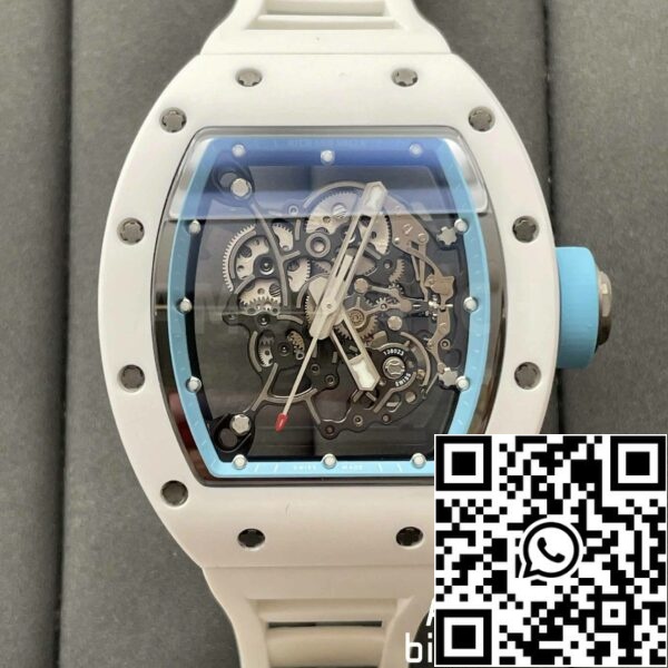 z5358492828486 ba3df47d446a479e046b43b816be456b RICHARD MILLE RM055 Белый керамический корпус 1:1 Best Edition BBR Factory [V3] Белый каучуковый ремешок