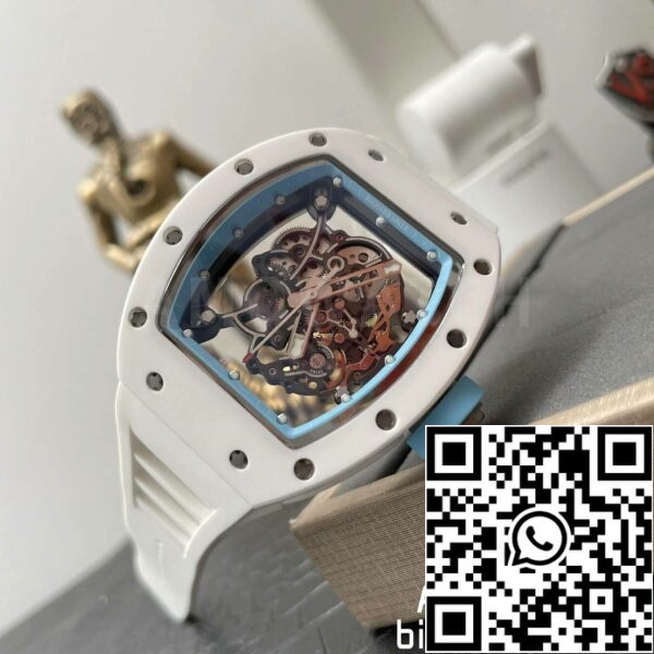 z5358492899371 fe75a05874d4de43c3eed31ed11efd5c RICHARD MILLE RM055 Valkoinen keraaminen tapauksessa 1:1 Best Edition BBR Factory [V3] Valkoinen kumisilmukka