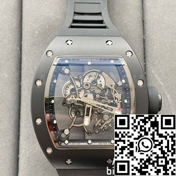 z53583584935353484849 fd7acfd47bb2b2de57da0b9305243c98f6 مصنع BBR [V3] RICHARD MILLE RM055 RM-055 علبة سيراميك أسود سوار مطاطي أسود