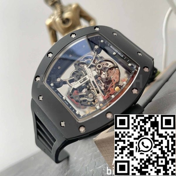 z53584939390000228 cfb1aff18e31a31a9a9ae16948b67c512d9d9d مصنع BBR [V3] RICHARD MILLE RM055 RM-055 علبة سيراميك أسود سوار مطاطي أسود