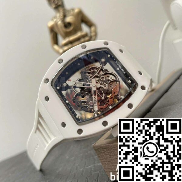 z5358494670020 fe6777b3df0972503e4e99c3d7d81e02 RICHARD MILLE RM055 Hvid keramisk kasse 1:1 Best Edition BBR Factory [V3] Gummirem