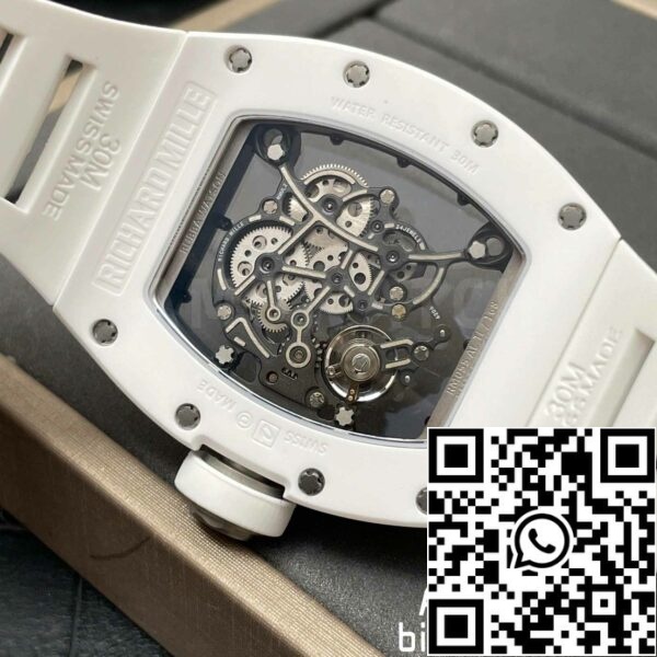 z5358494943445 dc313be26efde9f64cf8576f060227df RICHARD MILLE RM055 White Ceramic case 1:1 Best Edition BBR Factory [V3] Rubber Strap