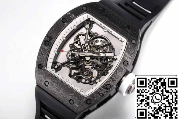 z5358495562165 296124f96fda4e8c23f3e16a1df942bc BBR Factory [V3] RICHARD MILLE RM055 RM-055 NTPT Cassa in fibra di carbonio Cinturino in gomma