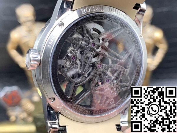 z5358542942116 d4286fc513fce3d9c253ce3c6edb4202 Roger Dubuis Excalibur RDDBEX0393 Caixa prateada 1:1 Best Edition BBR Factory V3 Tourbillon Skeleton Dial