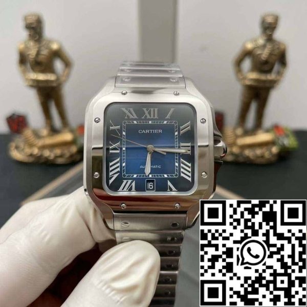 z5359781974551 d074b1c161adf89cccb690d447692bb9 Cartier De Santos WSSA0013 2018 BV Factory 1:1 Best Edition Blue Dial Sveitsin ETA 9015 ruostumattomasta teräksestä Smartlinks rannerengas Blue Dial