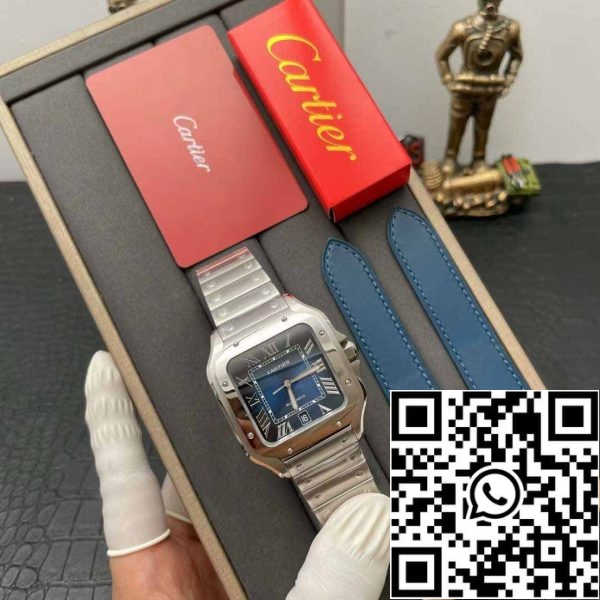 z5359782227816 58803473139862ccf648d69d3feb7e3c Cartier De Santos WSSA0013 2018 BV Factory 1:1 Best Edition Quadrante Blu Bracciale svizzero ETA 9015 Acciaio inossidabile Smartlinks Quadrante Blu