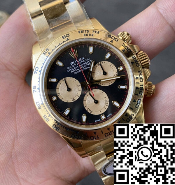 z5397871739038 7e0f69a189e1aea7b0028294466fb6b1 Replika Rolex Cosmograph Daytona m126508-0002 Czyste fabryczne żółte złoto 4130 Mechanizm