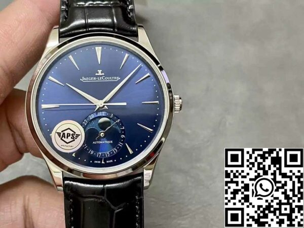 z5406932792797 8df100ca6b8f2c1de2922e1dcd6d4d92 Jaeger-LeCoultre Master Ultra Thin MOON Q1368480 1:1 Best Edition APS Factory Quadrante blu