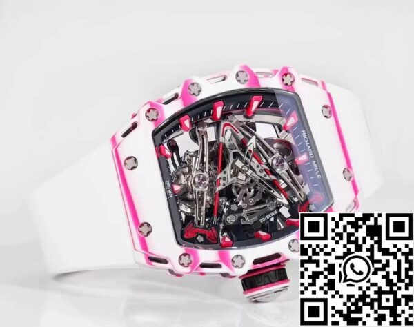 z5422911829008 e36a5072ba0d969c46020a41ea927662 Richard Mille Bubba Watson Tourbillon RM38-02 1:1 Best Edition White Rubber Strap