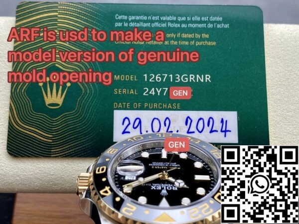 z5422931554949 036e1ad77b357e0f0e2614bc3e387162 Rolex GMT Master II M126713grnr-0001 ARF Factory 1:1 Най-доброто издание 3285 движение юбилейна каишка