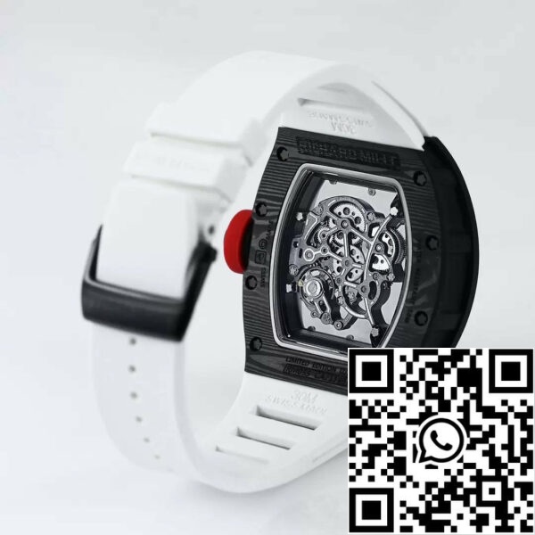 z5434578574811 c46f0dbcc268fa7aa144da6b29c32103 RICHARD MILLE RM055 Uudelleen suunniteltu alkuperäinen 1:1 Best Edition BBR Factory 2024 Valkoinen hihna