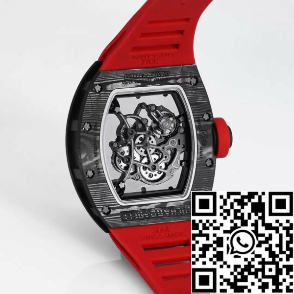 z5434579317773 c978538315a6fda85a1ce96b258d74ce RICHARD MILLE RM055 Újratervezett eredeti 1:1 Best Edition BBR Factory 2024 Red Strap piros szíj