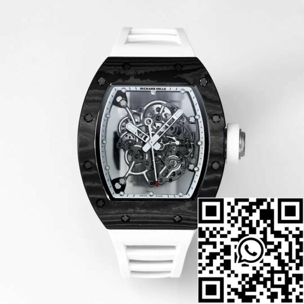 z5434579414600 31b872def5c22efc937fbe4ab08915af RICHARD MILLE RM055 Przeprojektowany oryginał 1:1 Best Edition BBR Factory 2024 Biały pierścień Czarny pasek