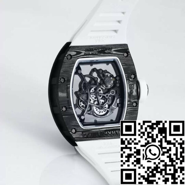 z5434579698509 e7022df8fd3b4832f79838bda3cc2e4e RICHARD MILLE RM055 Przeprojektowany oryginał 1:1 Best Edition BBR Factory 2024 Biały bezel Czarny pasek