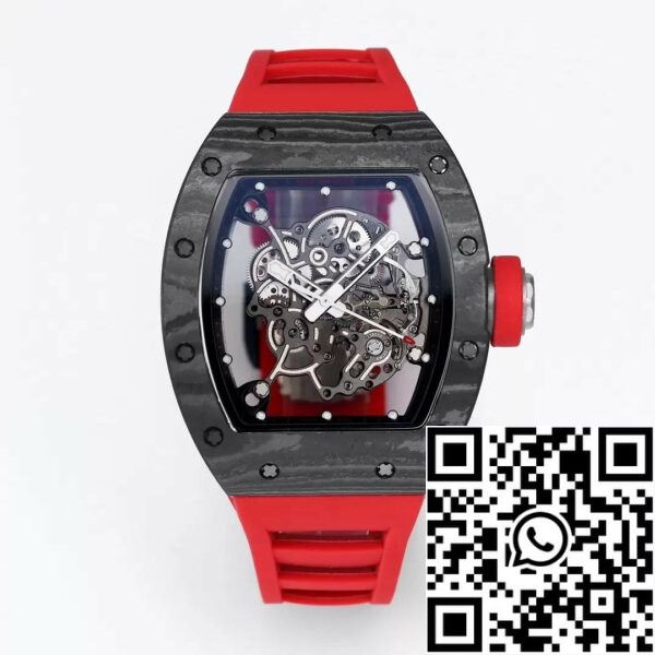 z5434579874486 bb44e059ef9151c1326cd98ca8a7d493 RICHARD MILLE RM055 Redesigned original 1:1 Best Edition BBR Factory 2024 Schwarz Lünette Rot Armband