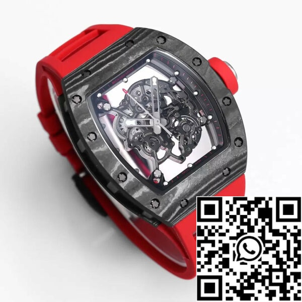 z5434579924371 0b57b0bb4e7781092efe77c942fda74b RICHARD MILLE RM055 Original rediseñado 1:1 Best Edition BBR Factory 2024 Bisel negro Correa roja