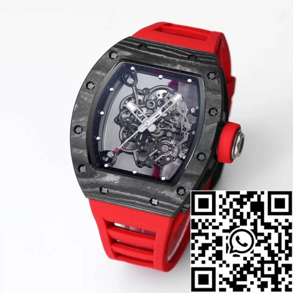 z5434579970538 3cf5f9cdab58edaf128dc28eea29402b RICHARD MILLE RM055 Original rediseñado 1:1 Best Edition BBR Factory 2024 Bisel negro Correa roja