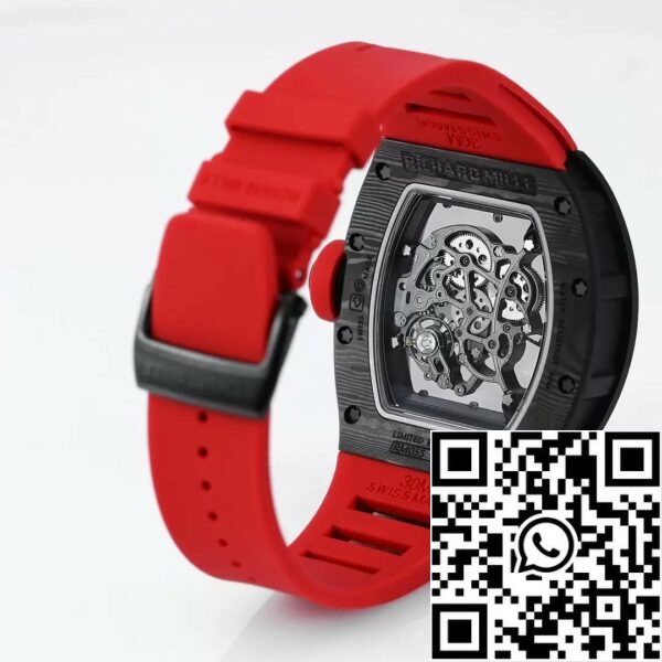 z5434580159245 91cfcc0bdb45d33211464610de7a485f RICHARD MILLE RM055 Redesigned original 1:1 Best Edition BBR Factory 2024 Schwarz Lünette Rot Armband