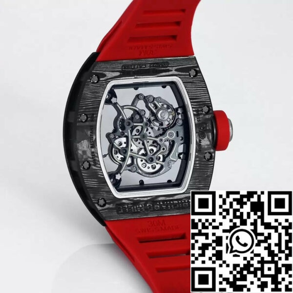 z5434580256473 54a1dc6444d488a3915e4fd7113c3ad4 RICHARD MILLE RM055 再デザインオリジナル 1:1 ベストエディション BBRファクトリー 2024 ブラックベゼル レッドストラップ