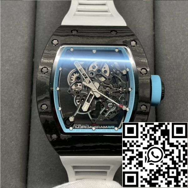 z5434581056840 6bb92bcf05f160dd139ab6cd5b558408 RICHARD MILLE RM055 Επανασχεδιασμένο πρωτότυπο 1:1 Best Edition BBR Factory 2024 Μπλε Λευκό λουράκι