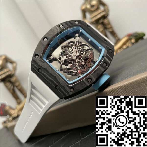 z5434581160792 4eff8c78641bdd4902068c6b33ae71ec RICHARD MILLE RM055 Uudelleen suunniteltu alkuperäinen 1:1 Best Edition BBR Factory 2024 Sininen valkoinen hihna