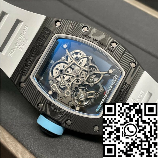 z5434581718813 39c090d1c723c7a72d2476827bc937be RICHARD MILLE RM055 Ridisegnato originale 1:1 Best Edition BBR Factory 2024 Blu Bianco Cinturino