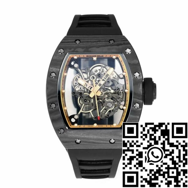 z5434581907367 cbe9d27c71a557125f1ccb9daed16931 RICHARD MILLE RM055 Újratervezett eredeti 1:1 Best Edition BBR Factory 2024 arany fekete szíj