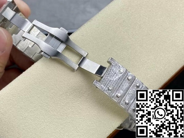 z5446764147644 3cfca8a8b873a061064eddd2e81535fd Santos De Cartier Diamond Numeric Silver Dial 1:1 Best Edition AMG Factory Pedra Swarovski