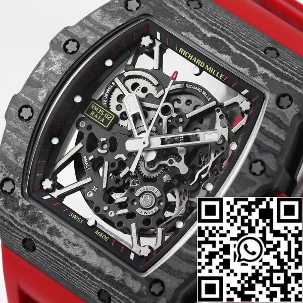 z5465876072645 98d6ed82af6e134dc2bb141e0cddc55f Richard Mille RM035-02 1:1 Best Edition BBR Factory NTPT Caixa em carbono Bracelete vermelha