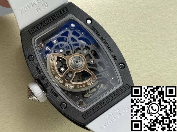 z5492137130318 286d6abf167f78c870fd2a6bbd2a6a5c Richard Mille RM 07 RM007 Carbon NTPT Gehäuse 1:1 Best Edition G+ Fabrik weißes Armband