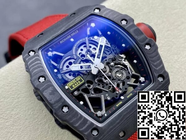 z5492139540520 1ebc4f681a203fd9dcdb4faf462e69ec Richard Mille RM035-02 G+ Factory RM3502 Carbono NTPT Vermelho Correia de Velcro